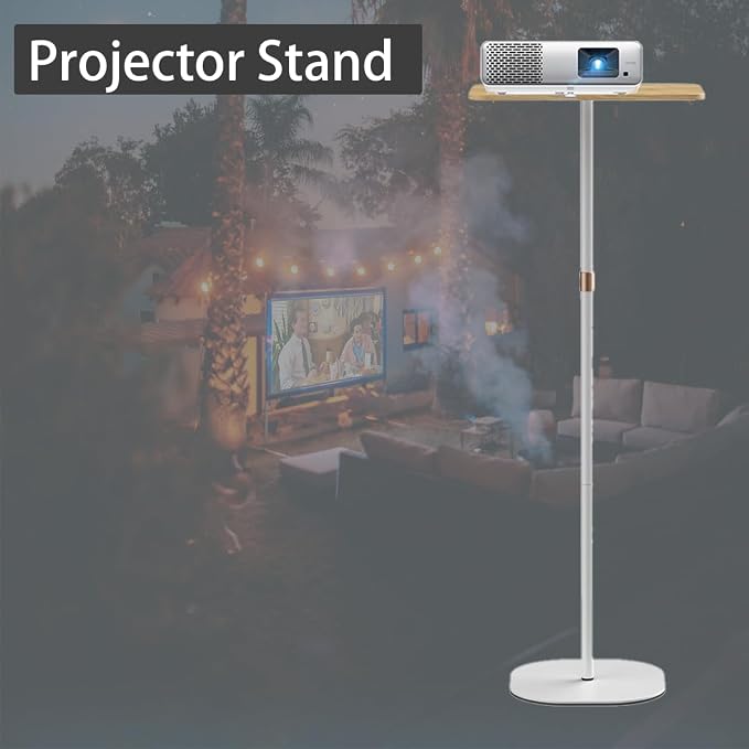 Small Laptop Standing Desk, 18“H - 46”H Adjustable Height Pedestal Side Table with Wooden Top, Portable Tall End Table, Stand-Up Desk for Bedside, Couch, Sofa, Living Room, Bedroom, Home Office, White - Image 8