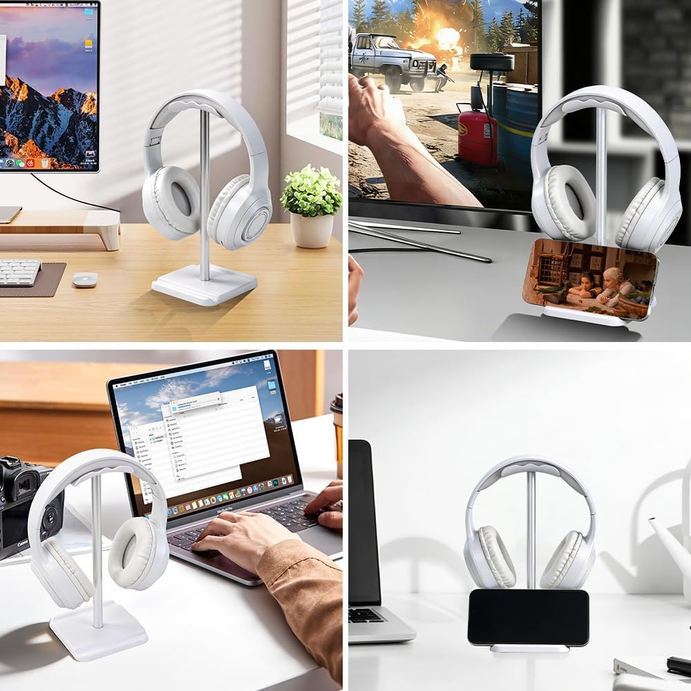 Headphone Stand for Desk, Headset & Earphone Holder with Utility Slot - Image 5