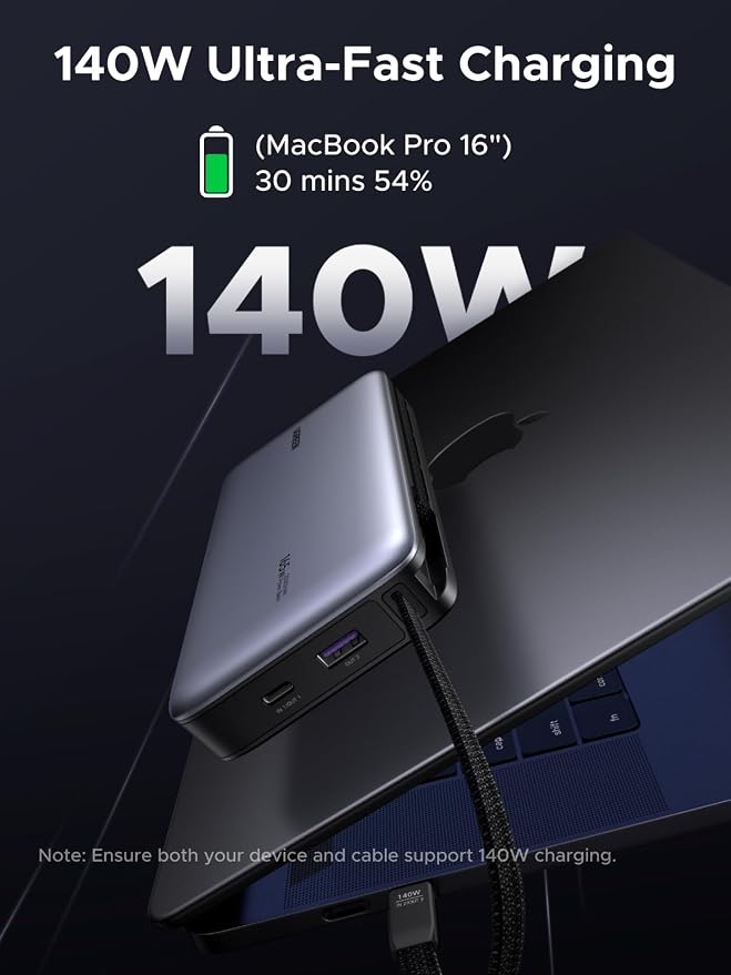 UGREEN Nexode 20000mAh 67W Built-in USB-C Power Bank for iPhone 17 | 2 built-in USB-C cables, 90Wh. Fast charges for MacBook, iPad, Samsung, Dell, HP, Lenovo. for business travel. - Image 2