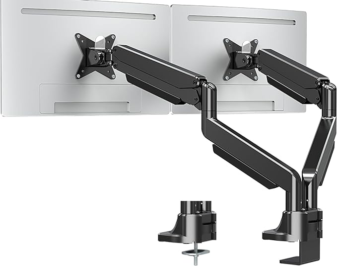 MOUNTUP Dual Monitor Mount fits 42 40 39 37 34 32 27 inch Ultrawide Screen, Holds 6.6-33lbs, Dual Monitor Arm Desk Mount, Heavy Duty Monitor Stand for 2 Monitors, with Clamp/Grommet Base by MOUNTUP