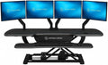PowerPro 48 Inch Electric Standing Desk Converter – Push-Button Height Adjustable Sit to Stand Desk Riser for Multiple Monitors – Motorized Desktop Workstation with Wide Keyboard Tray, Black by VERSADESK