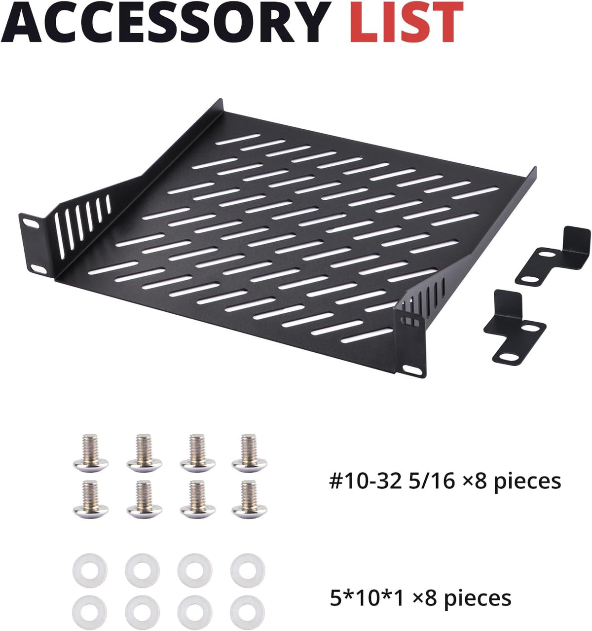 GeeekPi 2PCS 1U Rack Mount Shelf for 10 inch Server Rack, 7.87" Depth Vented Cantilever Tray for Network Rack and DeskPi RackMate T1/T0 Server Cabinet - Image 6