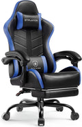GTPLAYER Gaming Chair for Adults, Computer Chair with Footrest,Black & Blue by GTPLAYER