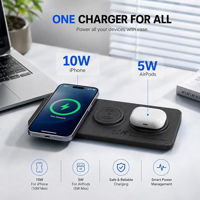 3 in 1 Magnetic Wireless Charger Pad for iPhone 17/16/15/14/13/12 Series, Fast Wireless Charging Station for AirPods 4/3/2 Pro, Raised Charging Pods Design, Magnetic Charging Mat with 24W Adapter - Image 7