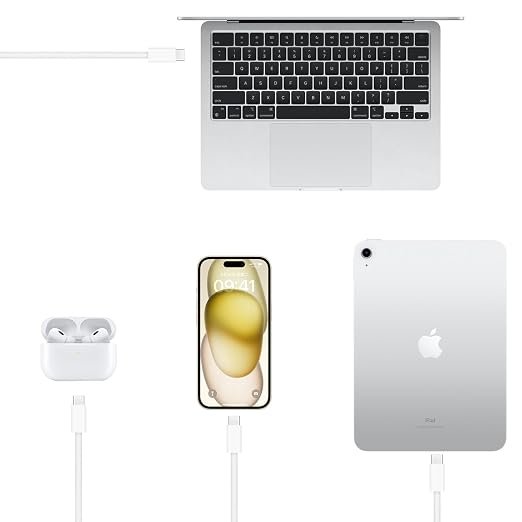 5FT USB C to USB C Woven Cable for iPhone 15/16/17, 16/15 Pro Max, Plus, 17E/16E,Air Car Carplay Charger Cord, AirPods 4,AirPods Pro (2nd/3rd Gen) Fast Charging Cable, iPad Pro/ iPad Air Charger Cable - Image 6