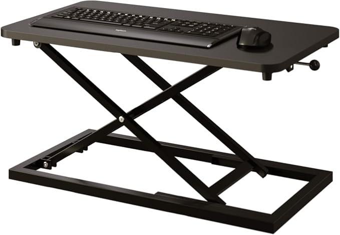 Decoholic 24 inch Height Adjustable Standing Desk Converter（Black） | Scissors Lift Keyboard and Mouse Riser,Ergonomic Sit Stand Workstations，suitable to hold large/small items - Image 6