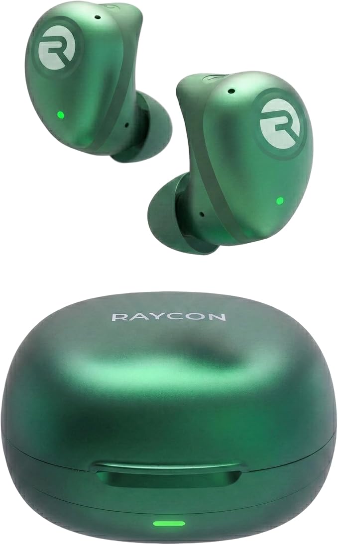 Raycon Fitness Bluetooth Wireless Earbuds + Microphone with Active Noise Canceling, Sweat & Water-Resistant Earphones, Running Headphones, Ear Buds Wireless Bluetooth 56 Hours Playtime (Green) by RayconGlobal