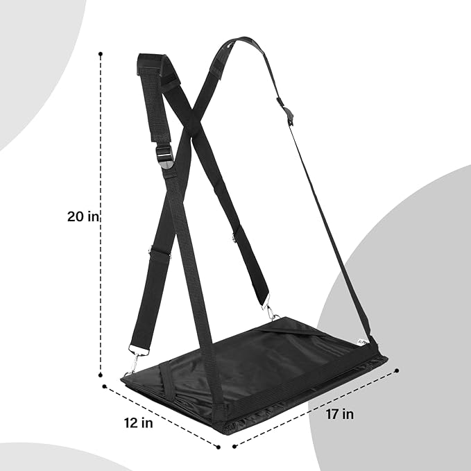 Laptop Harness - Wearable Laptop Stand for Up to 17" Laptops, Tablets & E-Readers - Adjustable Straps, Includes Memory Foam Mouse Pad - Image 2
