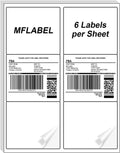 MFLABEL Shipping Labels for Laser & Inkjet Printer 3-1/3" x 4" (6-up) 5000 Sheets by MFLABEL