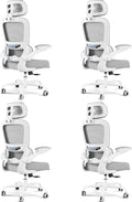 TRALT Office Chair Ergonomic Desk Chair - Gaming Chair with Lumbar Support (4, White) | 330 LBS Home Office Desk Chairs with Headrest, Reading Chair with Flip-up Armrests, Comfortable Computer Chairs (4, White) by TRALT