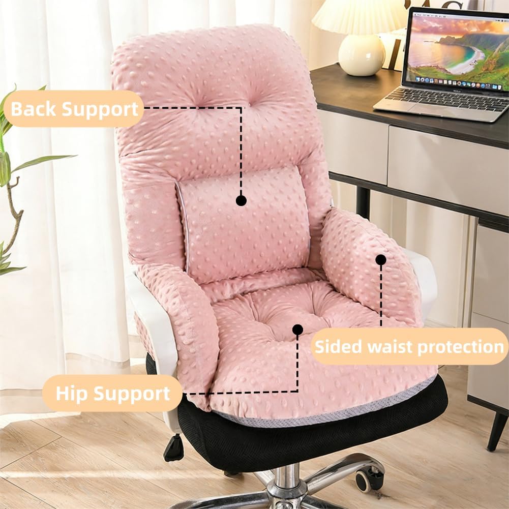 Non-Slip Office Chair Cushions with Arm Desk Chair Cushion Soft Rocking Chair Seat Pads with High Back Support for Dorm Gaming Office Car Home Dining Room Kitchen - Image 5