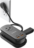 ORICO 65W GaN Travel Power Strip with Flat Plug and 4FT Extension Cord | 7-in-1 Charging Ports (3 AC Outlets/2 USB-A/2 USB-C), Fast Charger for MacBook Pro/Air, iPad Pro, iPhone 17/16/15- AP3 by ORICO