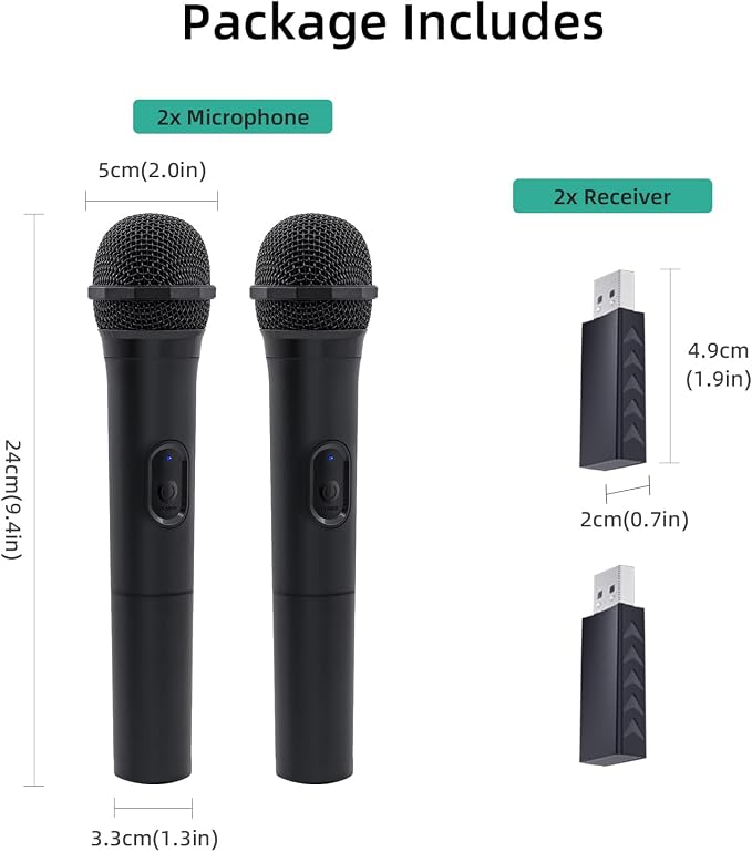 Mcbazel 2 Pack Wireless USB Gaming Microphone Compatible with Xbox Series X/S, PS5, Switch OLED, NS Switch/Switch2, PC, PS4, PS3, PS2, Xbox One X/S, Xbox One, Xbox 360, Wii - Image 8