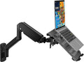 WALI Laptop Wall Mount for 17" Notebook and Up to 32" Screen | Full Motion Adjustable Monitor Wall Arm with Laptop Tray, VESA 75x75/100x100mm, Up to 15.4-22 Lbs (GSWM001LP), Black by WALI