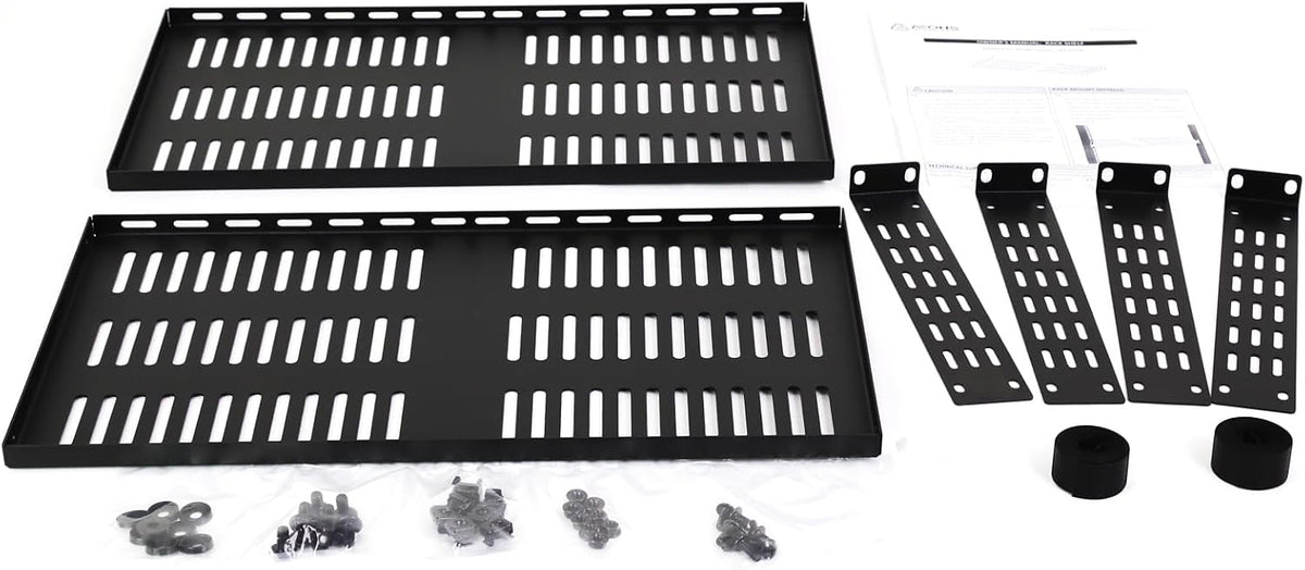 Aeons 1U Universal Server Rack Shelf Vented Rackmount Cantilever Shelf 10" Deep, for 19” IT Network AV Equipment, Customizable Adjustable Lip, 2-Pack - Image 2
