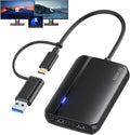MOKiN HDMI Splitter for Dual Monitors, 4K@30Hz HDMI Splitter Extended Display for macOS/Windows, USB C/USB A 3.0 to Dual Hdmi Adapter for MacBook, Dell, Lenovo, HP (4K@30Hz+1080p) by MOKiN