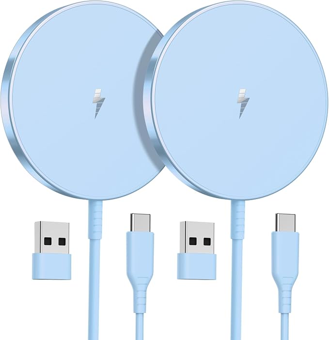 OANDYS Magnetic Wireless Charger 15W Fast Mag Safe Charger for 16/15/14/13/12 Series 2 Pack 5ft Cable Wireless Charging Pad for AirPods 3/2/Pro 2/Pro Mag-Safe Original Replacement by MagneticCharger
