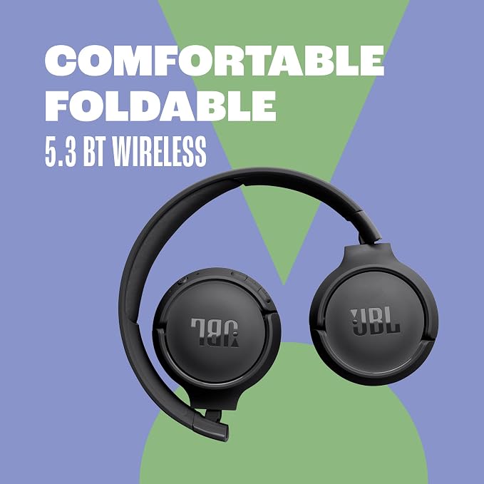 JBL Tune 520BT - Wireless On-Ear Headphones, Up to 57H Battery Life and Speed Charge, Lightweight, Comfortable and Foldable Design, Hands-Free Calls with Voice Aware (White) - Image 6