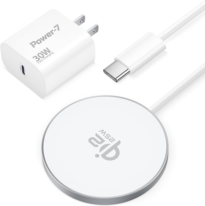 for MagSafe Charger,25W Qi2 6FT Magnetic Wireless Charger Fast Charging Pad | for iPhone 17 16 15 14 13 12 Pro Max, with 30W USB-C Adapter,Strong Magnet,Aluminum Alloy,Portable,Travel,Office,Bedside,Home by power-7