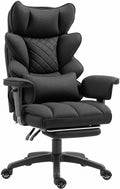 Dowinx Big and Tall Office Chair with Pocket Spring Cushion,High Back Computer Gaming Chairs with Adjustable Armrests,Executive Desk Chairs with Lumbar Support and Footrest,Cloth-Black by Dowinx