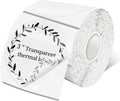 3 Inch Transparent Round Thermal Label, Self-Adhesive Clear Waterproof Circle Sticker for Logo Design, Multipurpose Direct Thermal Labels, 300 Sheets/1 Roll by Yeachlaing