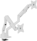 Pixio PS1D Wave White Dual Monitor Arm Stand Desk Mount - Fits up to 32 inches Monitors and up to 19.8lbs. VESA Compatibility and Integrated Cable Management by Pixio