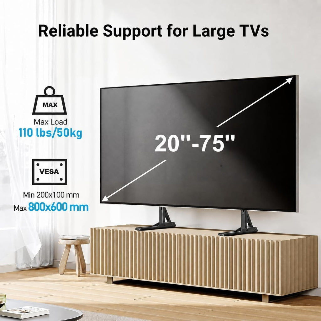 PERLESMITH Universal TV Stand Legs for 20–75 Inch TVs up to 110 lbs - Image 2