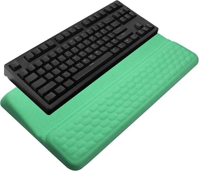 Computer Keyboard Stand with Wrist Rest, Ergonomic Tilted Keyboard Holder - Keyboard Riser with Wrist Pad - Keyboard Tray Support for Office Home - Green by KEPUTAIER