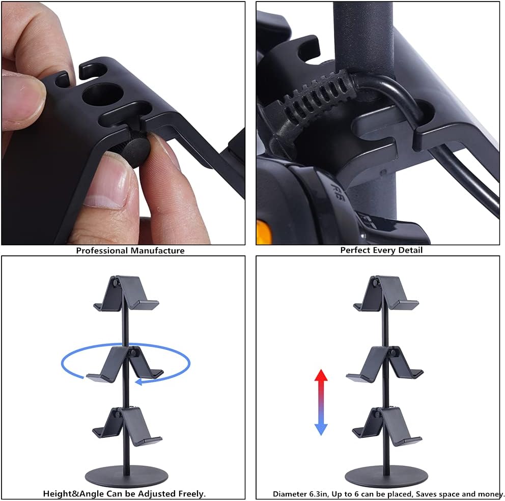 Controller Stand 3 Tier,Headphone Holder, Multi Adjustable Game Controller Headset Hanger for All Universal Gaming PC Accessories, Xbox PS4 PS5 Nintendo Switch(Smart Black) - Image 6