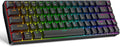 DIERYA DK68 60% Wireless Mechanical Gaming Keyboard, 3-Mode, Bluetooth 5.0/2.4G/USB-C, RGB Backlit, 68-Key Compact Mini for Windows, Mac, Linux - Linear Red Switch - Black by DIERYA