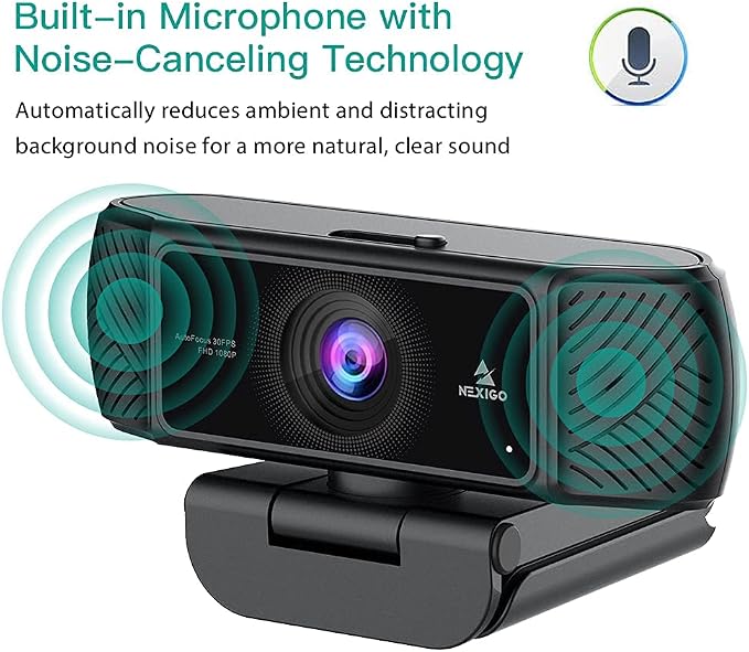 NexiGo N680 1080P Business Webcam with Microphone, Software and Privacy Cover, AutoFocus, Streaming USB Web Camera, for Online Class, Zoom Meeting Skype Facetime Teams, PC Mac Laptop Desktop - Image 4