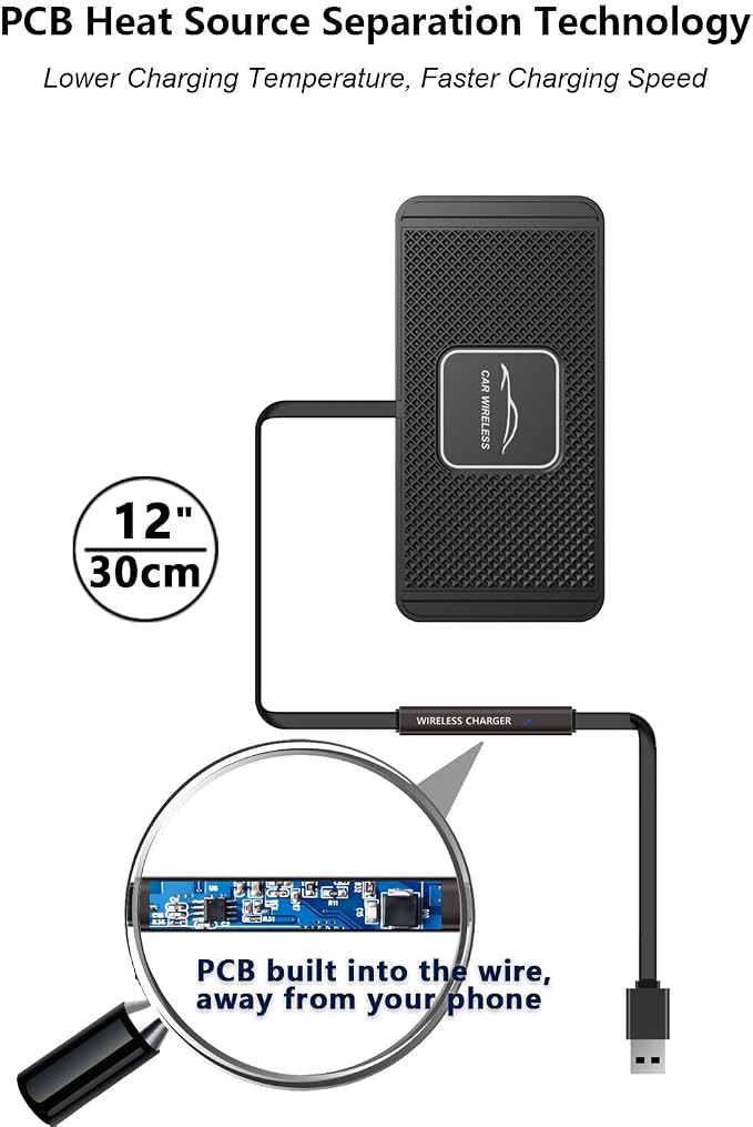 Wireless Car Charger Qi Charging Pad Fast 15W 10W 7.5W Quick Charge Adapter for iPhone 14 13 12 Mini 11 Pro Max 8 Plus X XR Xs Airpods LG Samsung Note Galaxy Buds S9 S10 S20 S21 S22 S23 Android Phones - Image 3
