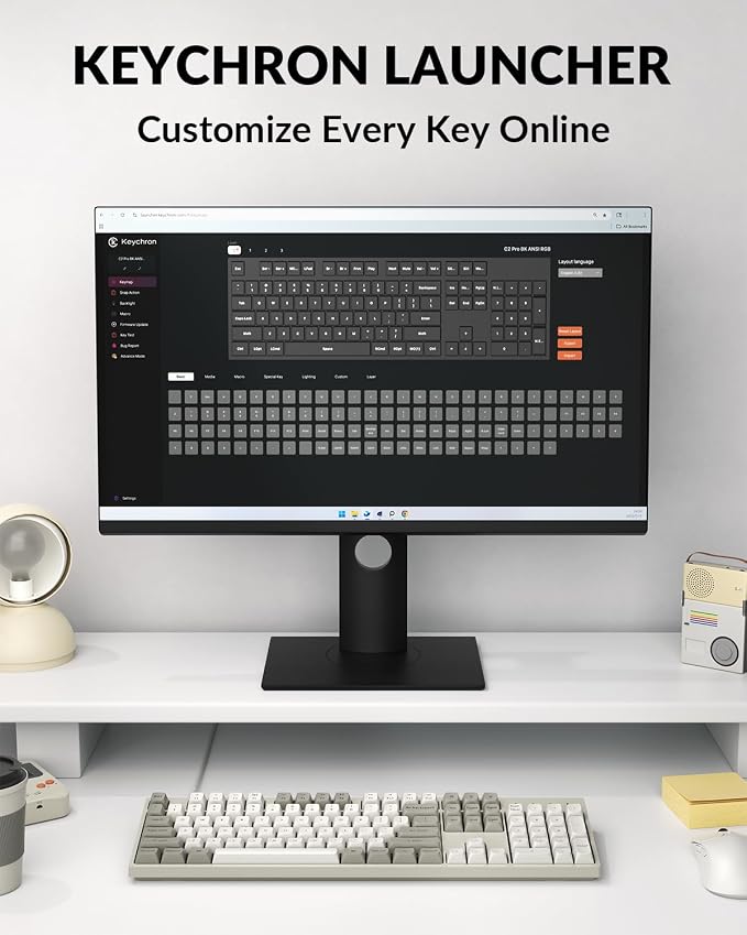 Keychron C2 Pro Wired Mechanical Keyboard with 8K Hz Polling Rate, Full Size Custom RGB Backlit Hot-Swappable, Non-Shine Through PBT Keycaps Compatible with Mac Windows Linux - Image 3