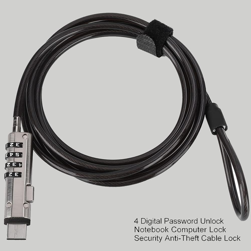 Laptop Cable Locks Combination Cable Lock 4 Digital Password Security Anti Theft Lock for USB Devices Equipment Notebook Computer - Image 5