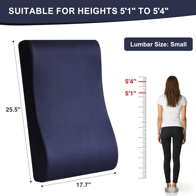 2-in-1 Neck Pillow Lumbar Support Pillow for Recliner Couch& Glider Chair - High Resilient Foam Ergonomic Back Support for High-Back Rocking Chairs, Glider Rocker Replacement Cushions Navy S - Image 5