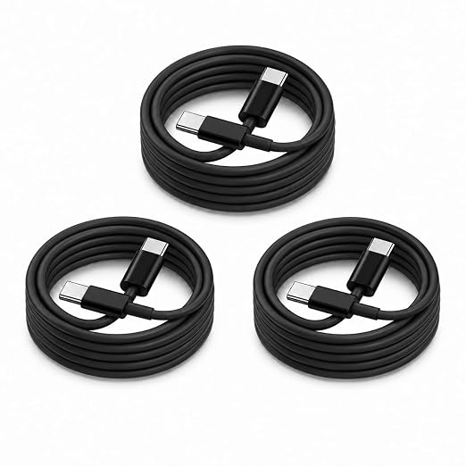 chcela 60W USB C to C Cable 3 Pack 10FT PD 3.0 Fast Charging Cord -Black | Reliable 60W PD 3.0 USB-C cables support fast charging and data sync for iPhone 17, Galaxy S26,MacBook Air/Pro and iPad Pro by chcela
