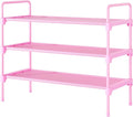 Kitsure Shoe Rack for Closet, Shoe Storage, 27.6" Wide - 3 Tiers, Pink | Shoe Organizer for Closet, Entryway, Living Room, Space-Saving Shoe Shelf, Sturdy Zapateras Organizer by Kitsure