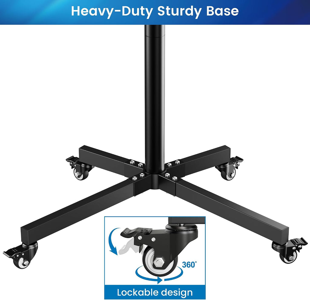 Rolling TV Stand for 14-55 Inch TV, Portable Mobile TV Cart on Wheels for Bedroom, Office, Patio and Covered Outdoor Use, Max VESA 400x400mm, Holds 66 lbs. Roll Your TV for Sports Nights, Movie Nights - Image 7