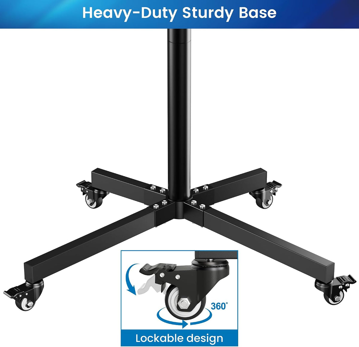 Rolling TV Stand for 14-55 Inch TV, Portable Mobile TV Cart on Wheels for Bedroom, Office, Patio and Covered Outdoor Use, Max VESA 400x400mm, Holds 66 lbs. Roll Your TV for Sports Nights, Movie Nights - Image 7