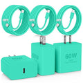 60W USB C Quick Wall Charger Block for Galaxy S26 Android Phones, 3Pack Super Fast Charger Adapter with Bulk 3/6/10FT Long USB C Charging Cable Cords for Samsung Galaxy S26+/S25/S24/S23 Ultra by Hzevn