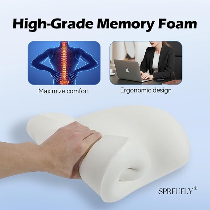 Really Supportive Lumbar Support Pillow for Car, Back Support Lumbar Pillow | 100% Memory Foam - Breathable Removable Cover, Ergonomic Design - Improve Sitting Posture & Back Pain Relief(Black, 1PC) - Image 8
