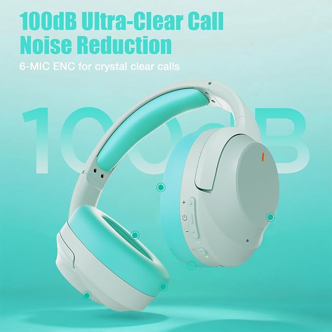 Upgraded Pro‑level Hybrid Active Noise Cancelling Headphones, HD Sound & Big Bass, 2X Softer Comfort, Long ANC Playtime, Wireless Over-Ear Bluetooth Headphones Perfect for Home Office|Travel|Pair - Image 5