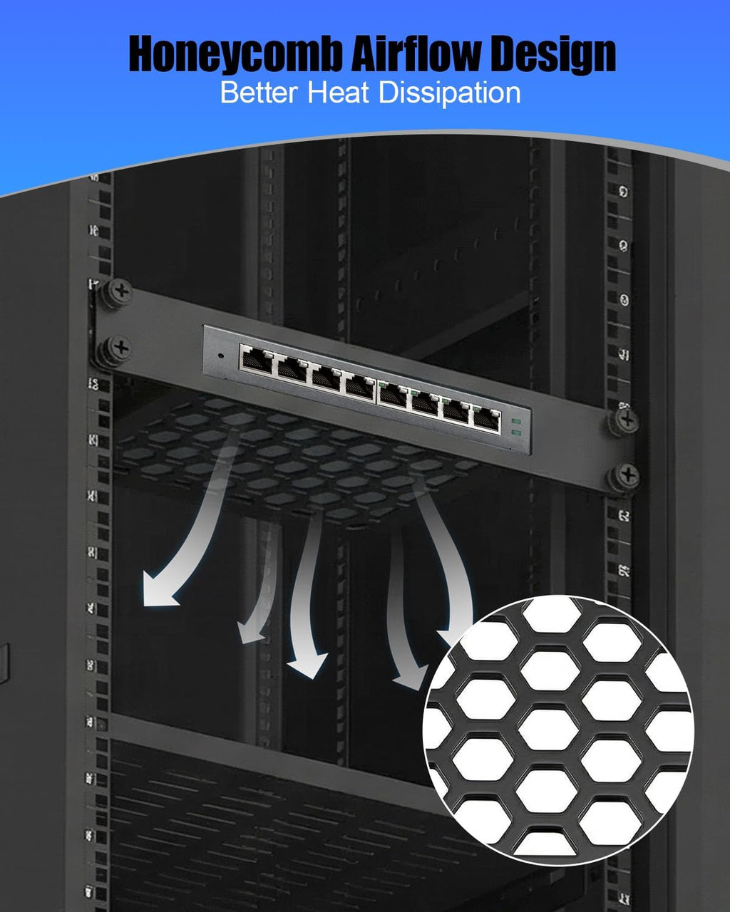 1U 10In Network Rack Mount Fit for TP-Link TL-SG108 8-Port Switch - Image 4