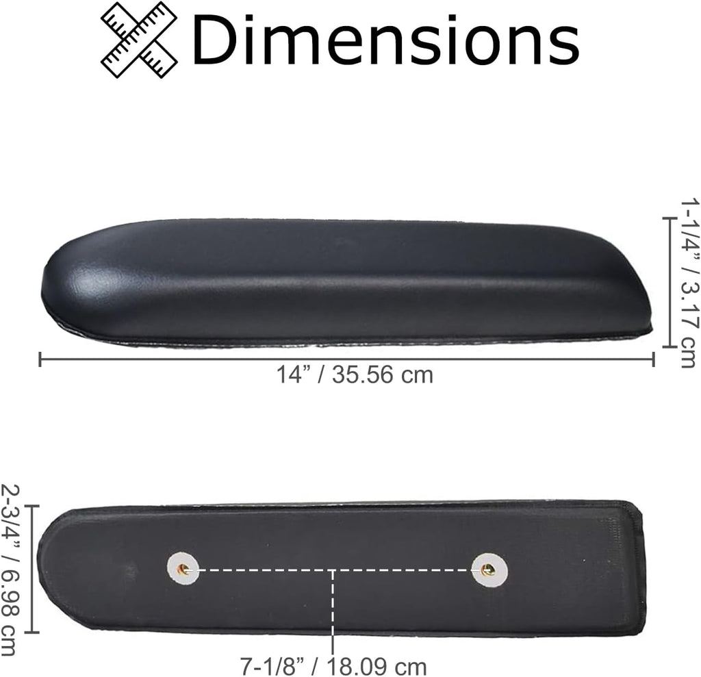 14" Black Vinyl Co-Molded Full Length Armrest Pads for Jazzy Power Chairs (Set of 2) - Image 3