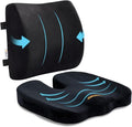 SAIREIDER Seat Cushion and Lumbar Support Pillow for Office Chair, Memory Foam Car Seat Cushions Back Support Pillows, Help Relieve Pain of Back, Lumbar, Tailbone and Sciatic Nerve（Black） by SAIREIDER