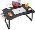 Fayquaze Laptop Bed Desk, Portable Foldable Laptop Bed Table with USB Charge Port Storage Drawer and Cup Holder, Lap Desk Notebook Stand Tray Table Serving Tray for Eating, Reading and Working | Portable, Foldable, Lap Desk with USB Charge Port Storage... by FAYQUAZE