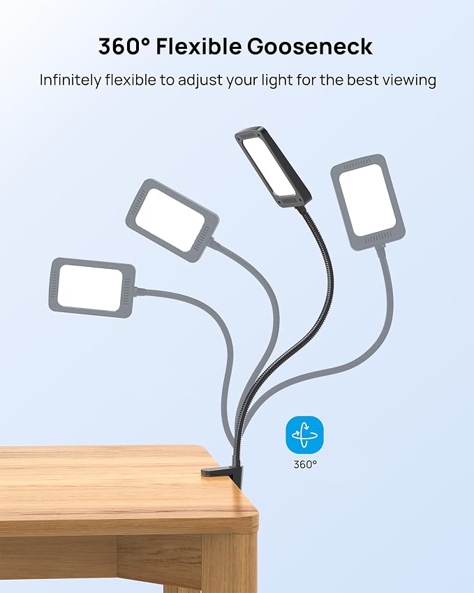 TROND LED Desk Lamp with Clamp, 6000K Daylight, Flexible Gooseneck on Light | 1000LM Super Bright 3-Level Dimmable Desk Light Extra-Long, Eye-Care Clamp Lamp for Painting, Workbench,Reading - Image 6