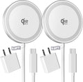 2Pack Magnetic Wireless Charger 25W Fast Charger for iPhone 17/16/15/14/13/12 Series & AirPods, Portable Wireless Charging Pad for Travel Home Office Desk, 9.8FT-White with Plug by Tagzilo