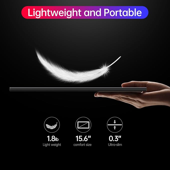 Anyuse 15.6" 4K UHD IPS HDR USB-C HDMI Monitor | 15.6" 4K UHD IPS 100% RGB HDR, USB-C/HDMI, speakers+smart cover, for PC/Phone/PS5/Xbox/Switch, travel gaming. - Image 3
