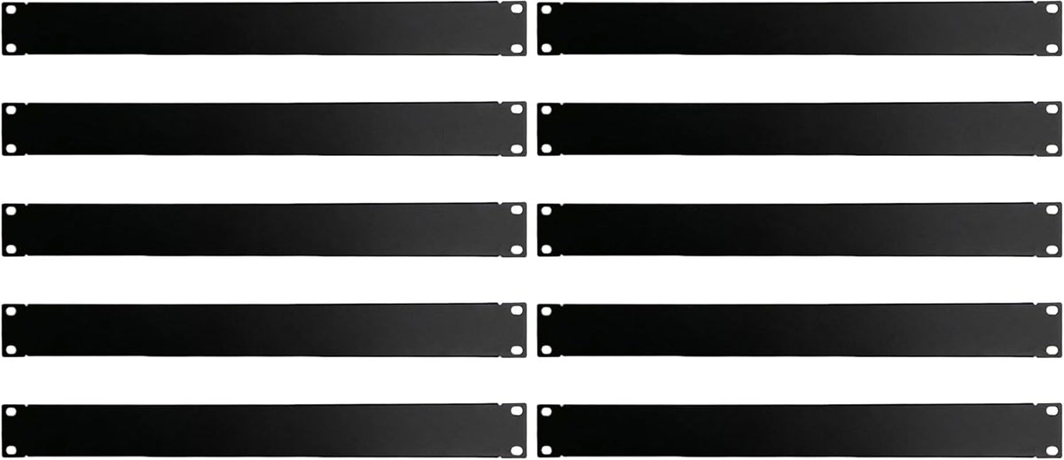 1U Blank Panel Rack Mount Spacer Filler Panel 19" Black Rack Blanking Blind Panel for Server Network Rack Enclosure Or Cabinet-5pcs (1U-5PCs) (Pack of 2) by Suprwin